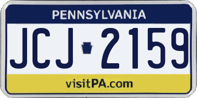 PA license plate JCJ2159