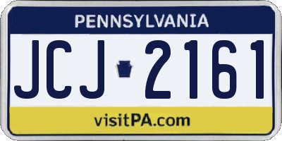 PA license plate JCJ2161