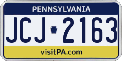 PA license plate JCJ2163