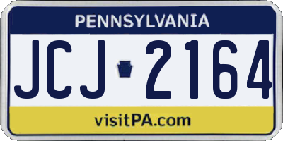 PA license plate JCJ2164