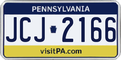 PA license plate JCJ2166