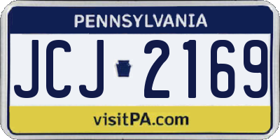 PA license plate JCJ2169
