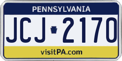 PA license plate JCJ2170