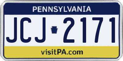 PA license plate JCJ2171