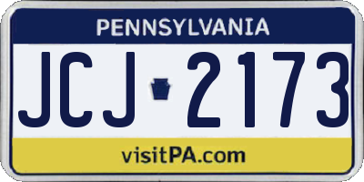 PA license plate JCJ2173