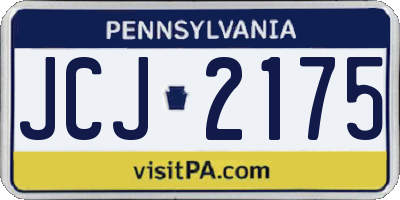 PA license plate JCJ2175