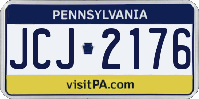 PA license plate JCJ2176