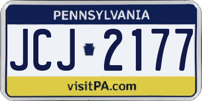 PA license plate JCJ2177
