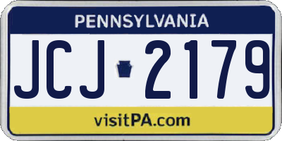 PA license plate JCJ2179