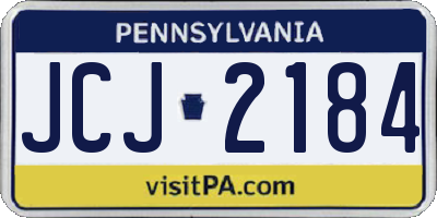 PA license plate JCJ2184