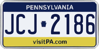 PA license plate JCJ2186