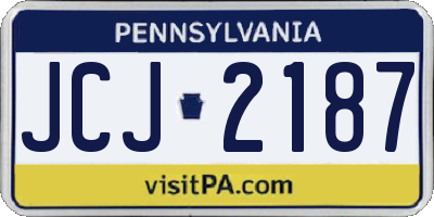 PA license plate JCJ2187