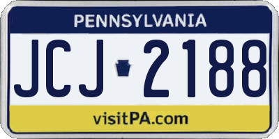 PA license plate JCJ2188