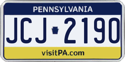 PA license plate JCJ2190