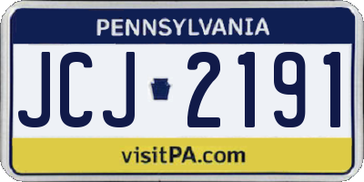 PA license plate JCJ2191