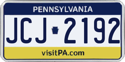 PA license plate JCJ2192