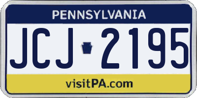 PA license plate JCJ2195