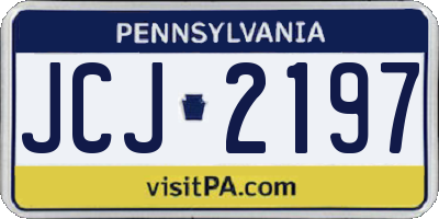 PA license plate JCJ2197