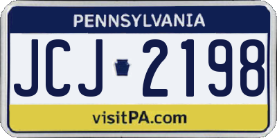 PA license plate JCJ2198