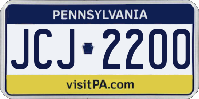 PA license plate JCJ2200
