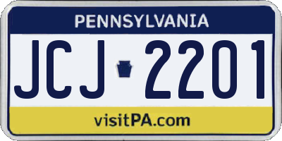 PA license plate JCJ2201