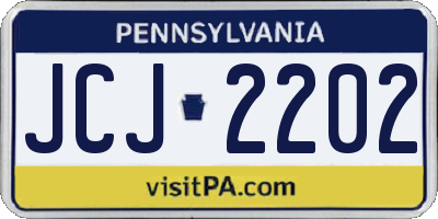 PA license plate JCJ2202