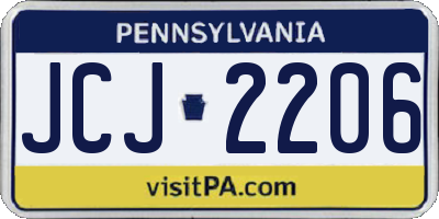 PA license plate JCJ2206