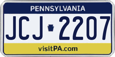 PA license plate JCJ2207