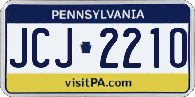 PA license plate JCJ2210