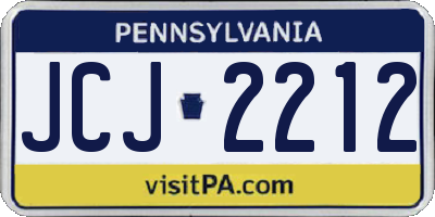 PA license plate JCJ2212