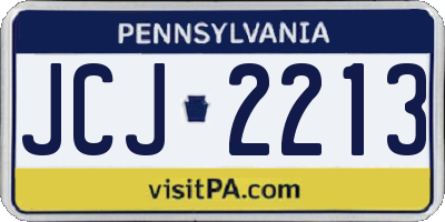 PA license plate JCJ2213