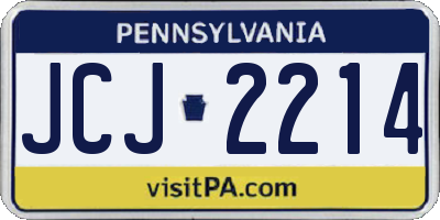 PA license plate JCJ2214