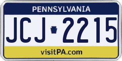 PA license plate JCJ2215