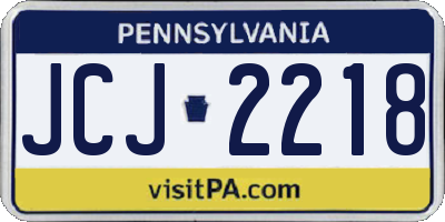 PA license plate JCJ2218