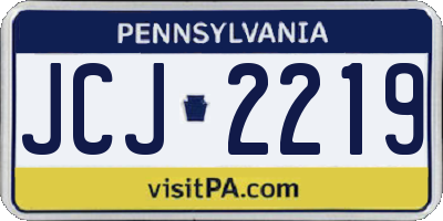 PA license plate JCJ2219