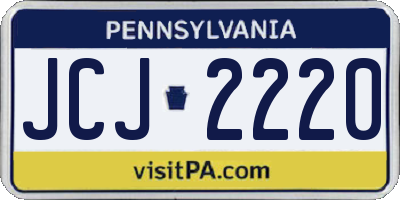 PA license plate JCJ2220