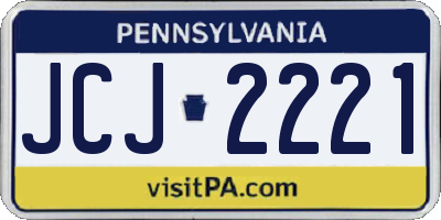 PA license plate JCJ2221