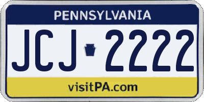PA license plate JCJ2222