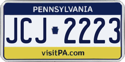 PA license plate JCJ2223