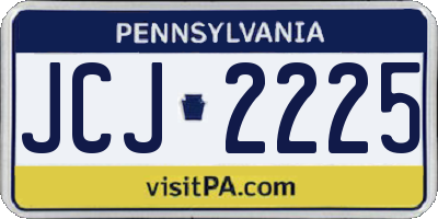PA license plate JCJ2225