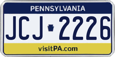 PA license plate JCJ2226