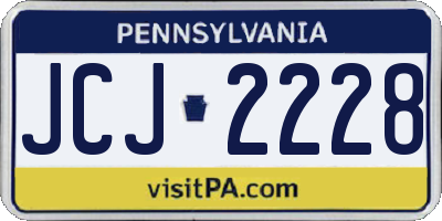 PA license plate JCJ2228