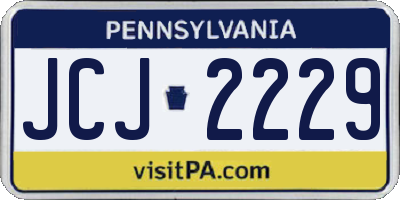 PA license plate JCJ2229