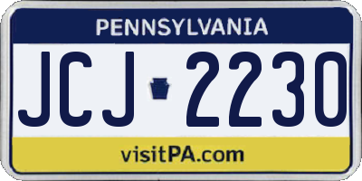 PA license plate JCJ2230