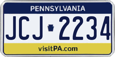 PA license plate JCJ2234