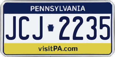 PA license plate JCJ2235