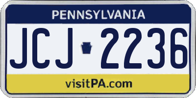 PA license plate JCJ2236