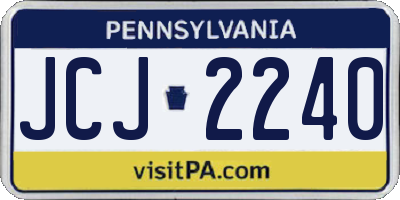 PA license plate JCJ2240