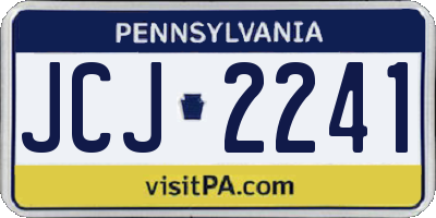 PA license plate JCJ2241