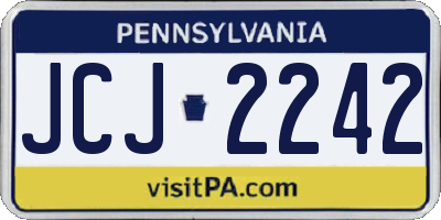 PA license plate JCJ2242